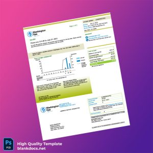 United States Washington Gas Editable Gas Bill Template in Word and PDF formats