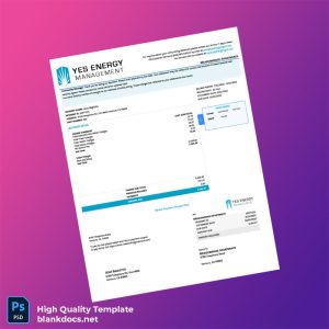 United States YES Energy Management Editable Utility Bill Template in Word and PDF formats