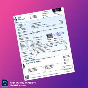 United States Your Gas Company Editable Gas Bill Template in Word and PDF formats