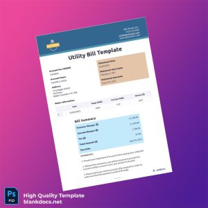 Utility Bill Template Editable Utility Bill Template in Word and PDF formats