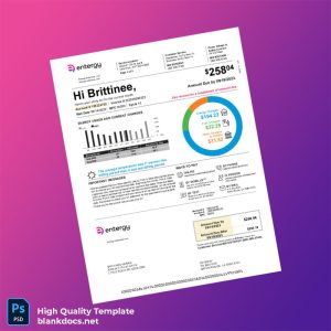 Utility Company Name Not Specified Editable Utility Bill Template in Word and PDF formats