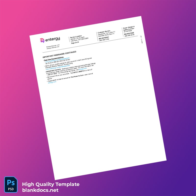 Utility Company Name Not Specified Editable Utility Bill Template in Word and PDF formats page 3