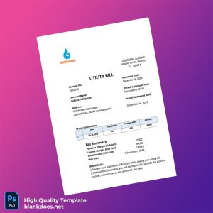 Uzbekistan Uzbekenergo Editable Utility Bill Template in Word and PDF formats