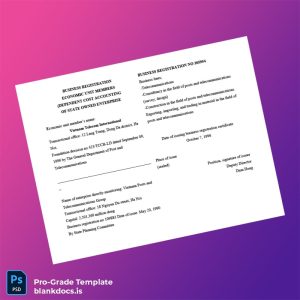 Blank Vietnam Business Registration Certificate Template (Word/PDF) Document Preview - BlankDocs