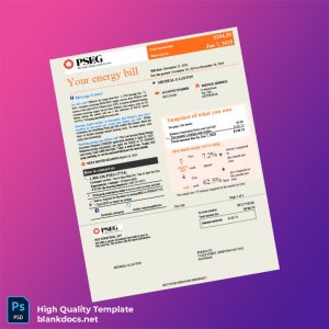 Watt Editable Utility Bill Template in Word and PDF formats