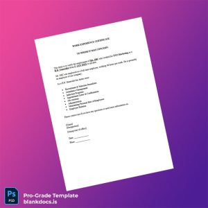 Blank XYZ Marketing Employment Verification Letter Template (Word/PDF) Document Preview - BlankDocs