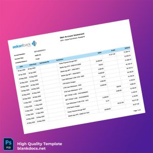 iNet Editable Bank Statement Template in Word and PDF formats