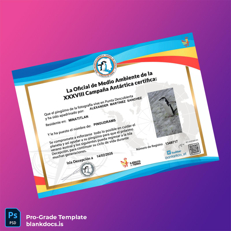 Blank Antarctica Environmental Campaign Certificate Document Preview - BlankDocs