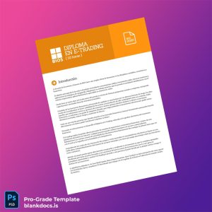 Blank Argentina BIOS School Diploma in E-Trading Template Document Preview - BlankDocs