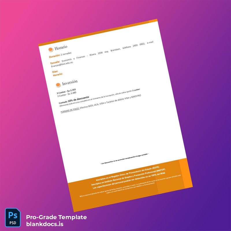 Blank Argentina BIOS School Diploma in E-Trading Template page 3 Document Preview - BlankDocs