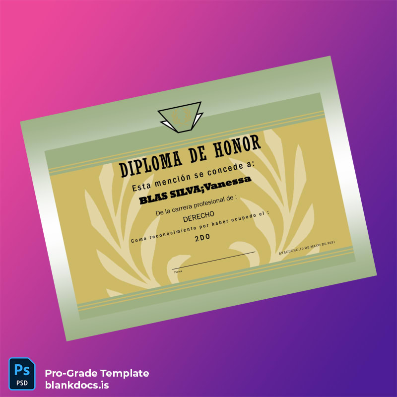 Blank Argentina Diploma of Honor Template page 2 Document Preview - BlankDocs
