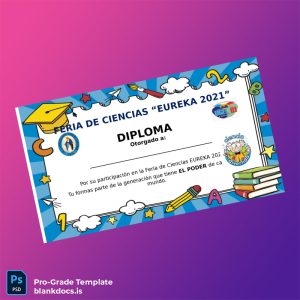 Blank Argentina Feria de Ciencias Eureka 2021 Diploma Template Document Preview - BlankDocs