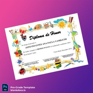 Blank Argentina Mundo Feliz Honorary Diploma in Initial Education 3 Years Document Preview - BlankDocs