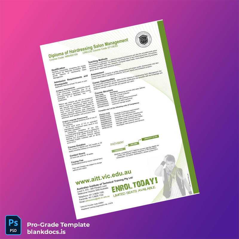 Blank Australia Australian Institute of Technical Training Diploma of Hairdressing Salon Management Template page 2 Document Preview - BlankDocs