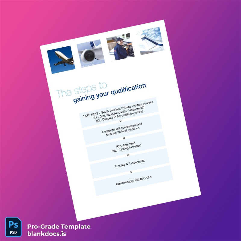 Blank Australia TAFE NSW Diploma of Aircraft Maintenance Engineering Template page 5 Document Preview - BlankDocs