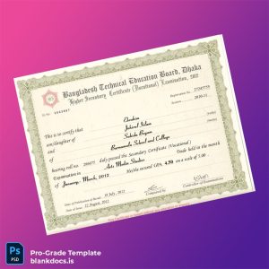 Blank Bangladesh Barnamala School and College Higher Secondary Certificate Vocational Document Preview - BlankDocs