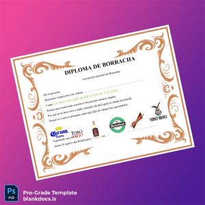 Blank Bolivia Asociación Nacional de Borrachas Diploma de Drunkard Template Document Preview - BlankDocs