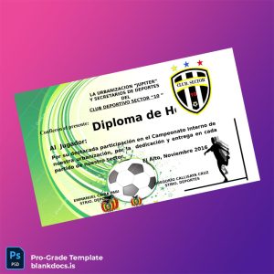 Blank Bolivia Club Deportivo Sector _10_ Honor Diploma Template Document Preview - BlankDocs
