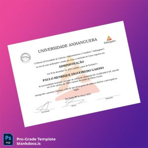 Blank Brazil Anhanguera University Bachelor's Degree in Administration Template Document Preview - BlankDocs