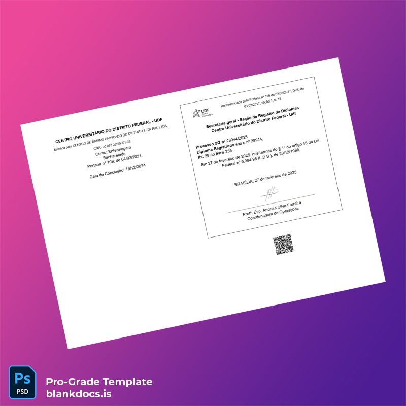 Blank Brazil Centro Universitário do Distrito Federal Bachelor of Nursing Template page 2 Document Preview - BlankDocs