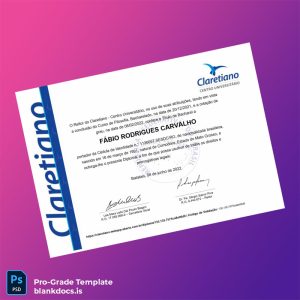 Blank Brazil Claretiano University Bachelor of Philosophy Degree Template Document Preview - BlankDocs