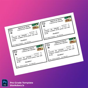 Blank Brazil Diploma of Merit Tabuadas Template Document Preview - BlankDocs