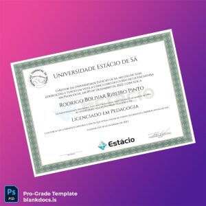 Blank Brazil Estácio de Sá Licensed in Pedagogy Diploma Document Preview - BlankDocs