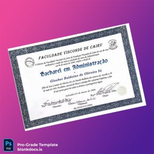 Blank Brazil Faculdade Visconde de Cairu Bachelor of Business Administration Template Document Preview - BlankDocs