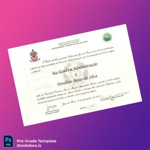 Blank Brazil Federal University of Juiz de Fora Bachelor of Administration Diploma Document Preview - BlankDocs