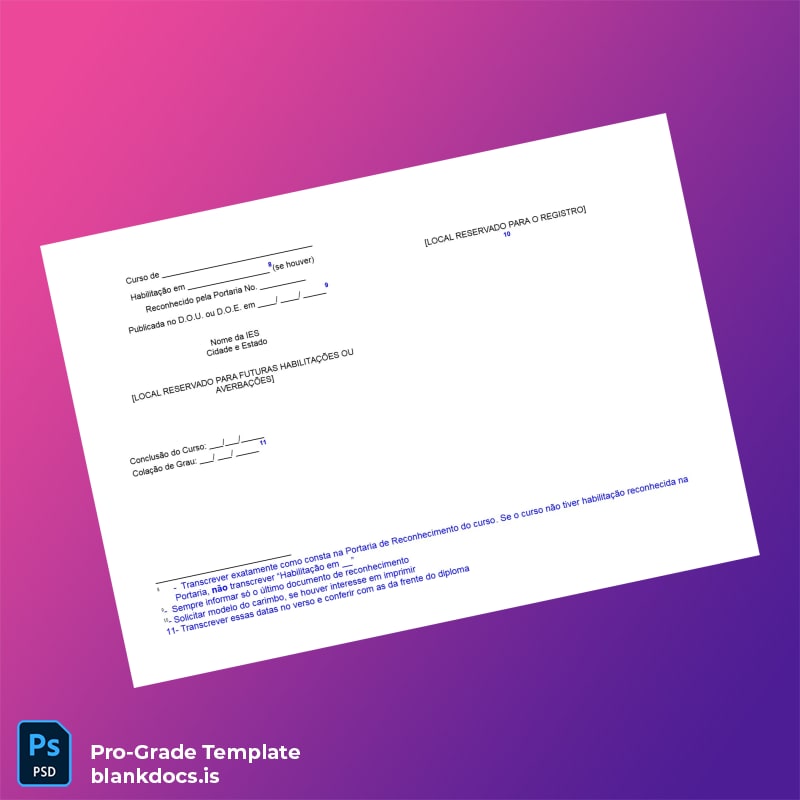 Blank Brazil Federal University of São Carlos Graduation Diploma Template page 3 Document Preview - BlankDocs