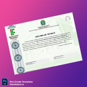 Blank Brazil Instituto Federal da Paraíba Technical Diploma in Civil Construction Template Document Preview - BlankDocs