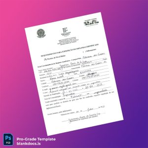 Blank Brazil Instituto Federal de Alagoas High School Diploma Template Document Preview - BlankDocs