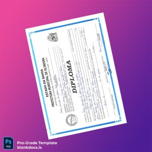 Blank Brazil Municipal Education Prefectural High School Diploma Template Document Preview - BlankDocs