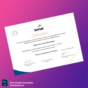 Blank Brazil Senac São Paulo Technical Certificate in Work Safety Template Document Preview - BlankDocs