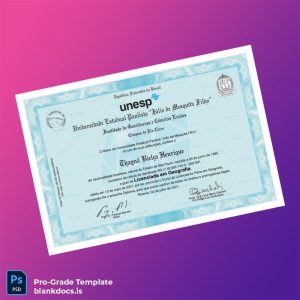 Blank Brazil State University of São Paulo Bachelor's Degree in Geography Template Document Preview - BlankDocs