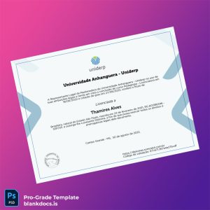 Blank Brazil Universidade Anhanguera - Uniderp Bachelor of Education in Pedagogy Template Document Preview - BlankDocs