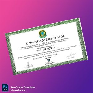 Blank Brazil Universidade Estácio de Sá Bachelor in Business Administration Template Document Preview - BlankDocs