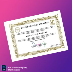 Blank Brazil Universidade Paranaense Bachelor of Arts Degree Template Document Preview - BlankDocs