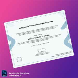 Blank Brazil Universidade Pitágoras Unopar Bachelor of Education in Pedagogy Template Document Preview - BlankDocs