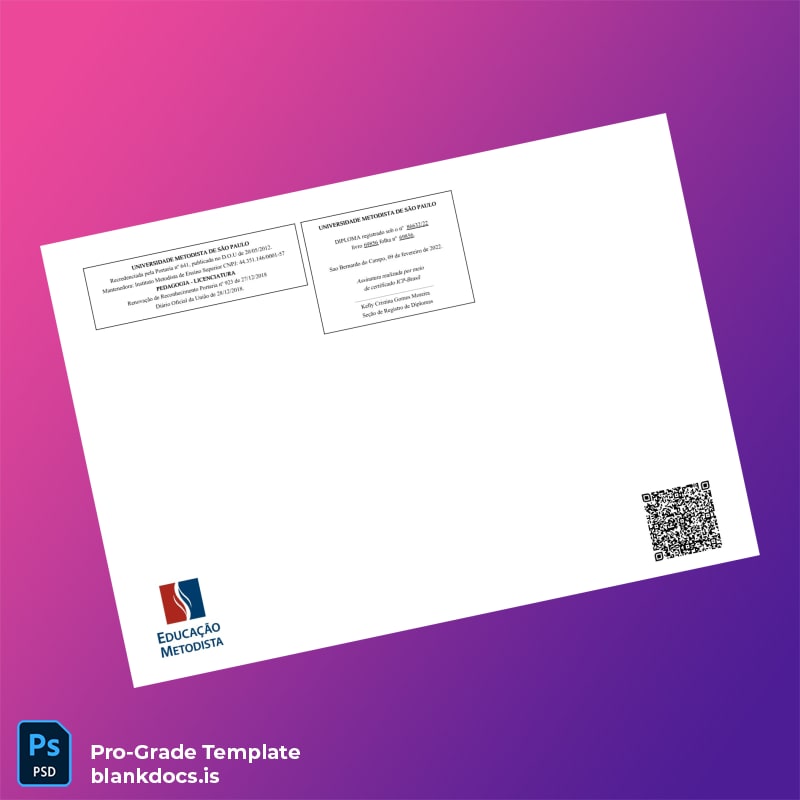 Blank Brazil University Metodista de São Paulo Bachelor of Education Template page 2 Document Preview - BlankDocs