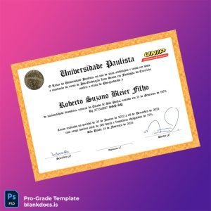 Blank Brazil University Paulista Postgraduate Diploma in Physiology Document Preview - BlankDocs