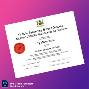 Blank Canada Sinclair Secondary School Ontario Secondary School Diploma Document Preview - BlankDocs
