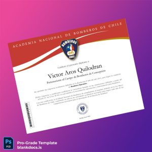 Blank Chile Academia Nacional de Bomberos de Chile Operative Firefighter Diploma Document Preview - BlankDocs
