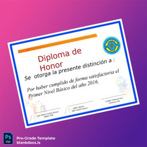 Blank Chile Colegio Alain Honor Diploma Template Document Preview - BlankDocs