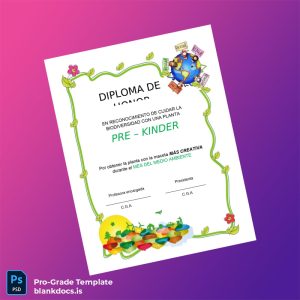 Blank Chile Diploma of Honor Pre-Kinder Template Document Preview - BlankDocs