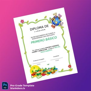 Blank Chile Diploma of Honor in First Basic Education Template Document Preview - BlankDocs