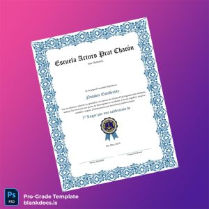 Blank Chile Escuela Arturo Prat Chacón High School Diploma Template Document Preview - BlankDocs