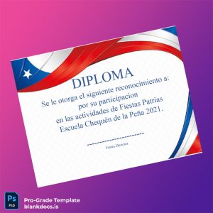 Blank Chile Escuela Chequén de la Peña Diploma Template Document Preview - BlankDocs