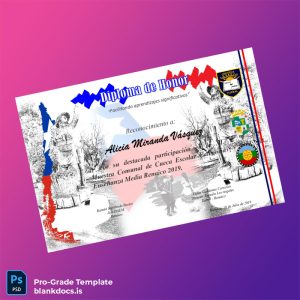 Blank Chile Escuela Los Nogales Diploma of Honor Template Document Preview - BlankDocs