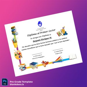 Blank Chile Escuela Particular N°1 Nuestra Señora del Tránsito Diploma for First Reader Template Document Preview - BlankDocs